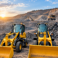 Yellow Loaders in a Quarry Mine